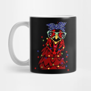 Merry Chickmas Funny Chicken Christmas Light Xmas Gift Mug